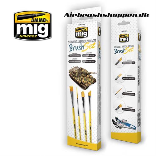 A.MIG 7604 STREAKING AND VERTICAL SURFACES BRUSH SET